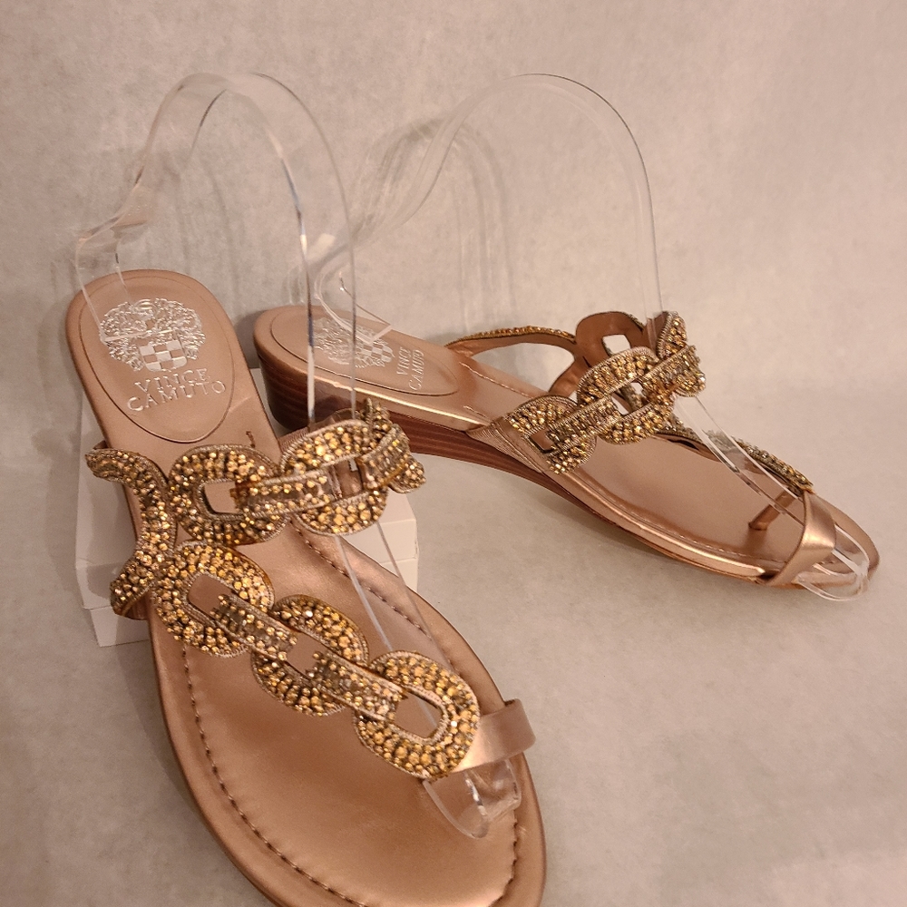 Vince Camuto Rose Gold Sparkly Sandals